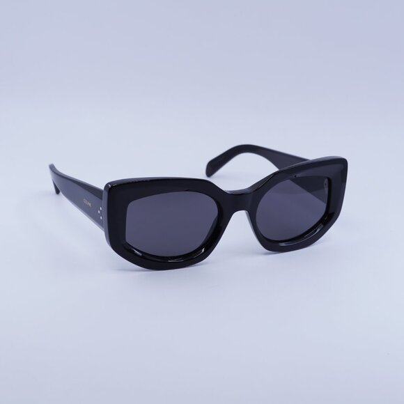 Celine CL40277I 01A Sunglasses Shiny Black Cat Eye Frame, Grey Lenses - Picture 4 of 10